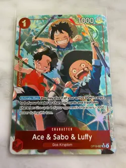 One Piece OP-13 Carrying On His Will Ace & Sabo & Luffy OP13-007 SR Alt Art - Image 1