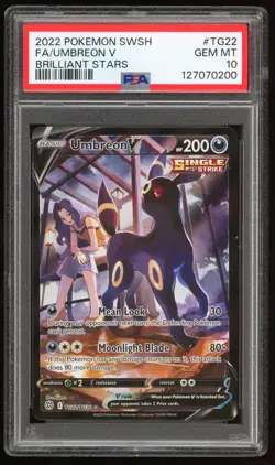 PSA 10 GEM MINT Umbreon V Full Art Brilliant Stars TG22/TG30 Pokemon Card TCG - Image 1