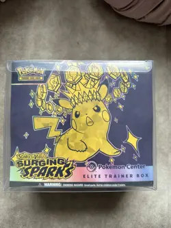 Pokemon TCG Surging Sparks Pokemon Center Elite Trainer Box Sealed ETB with Case - Image 1