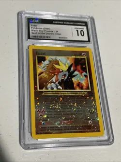 Pokemon TCG Entei Wizards Black Star 34 Holo Promo CGC 10 PSA Swirl + 555 Serial - Image 1