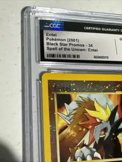 Pokemon TCG Entei Wizards Black Star 34 Holo Promo CGC 10 PSA Swirl + 555 Serial - Image 5