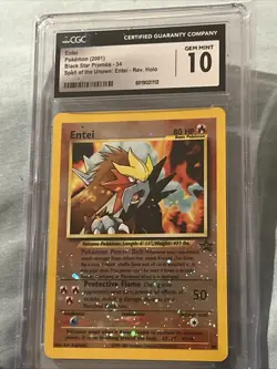 Pokemon TCG Entei Wizards Black Star Promos 34 Holo Promo CGC 10! PSA - Image 1