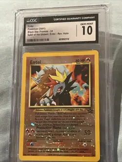 Pokemon TCG Entei Wizards Black Star Promos 34 Holo Promo CGC 10! PSA - Image 3