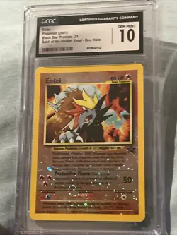 Pokemon TCG Entei Wizards Black Star Promos 34 Holo Promo CGC 10! PSA - Image 4