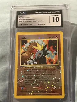 Pokemon TCG Entei Wizards Black Star Promos 34 Holo Promo CGC 10! PSA - Image 5
