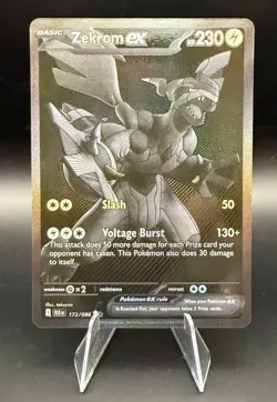 Pokemon Zekrom EX Black Bolt 172/086 Secret Rare NM Fresh Pull! - Image 1