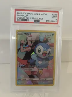PSA 9 - Piplup #239/236 Full Art -2019 Pokemon Sun and Moon Cosmic Eclipse - Image 1