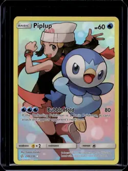 2019 Pokemon Sun & Moon Cosmic Eclipse Piplup Full Art #239/236 - Image 1