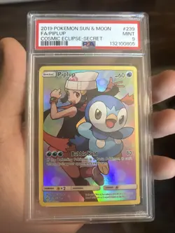 PSA 9 - Piplup #239/236 Full Art -2019 Pokemon Sun and Moon Cosmic Eclipse - Image 1