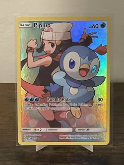 Pokemon Sun & Moon Cosmic Eclipse Piplup #239/236 Full Art Secret Rare NM - Image 1
