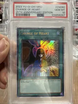 Yu-Gi-Oh! TCG Change of Heart Metal Raiders (25th Anniversary) MRD-EN060 PSA 10 - Image 1
