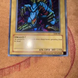 🔥 Tri-Horned Dragon LOB-000 NM SECRET RARE The Legend of Blue Eyes ORIGINAL #2 - Image 3