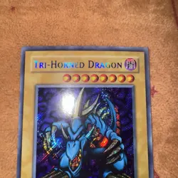 🔥 Tri-Horned Dragon LOB-000 NM SECRET RARE The Legend of Blue Eyes ORIGINAL #2 - Image 4