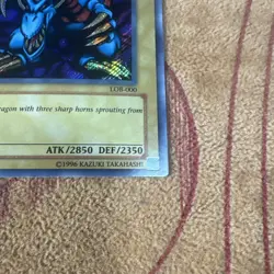 🔥 Tri-Horned Dragon LOB-000 NM SECRET RARE The Legend of Blue Eyes ORIGINAL #2 - Image 5