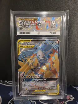 Pokemon TCG Moltres Zapdos Articuno GX 66/68 Hidden Fates Ace 9 Mint - Image 1