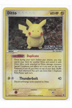 Ditto (Pikachu) Reverse Holo EX Delta Species 39/113 - MP - Pokemon TCG - Image 1