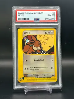 PSA 8 NM-MT Eevee Skyridge e-Reader 2003 Pokemon Card #54/144 - Image 1