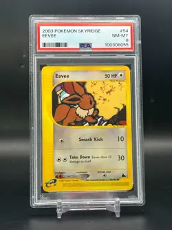 PSA 8 NM-MT Eevee Skyridge e-Reader 2003 Pokemon Card #54/144 - Image 1
