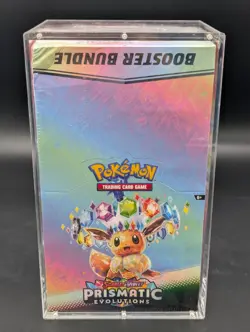 Pokemon SV8.5 Prismatic Evolutions Sealed Booster Bundle Display W/Acrylic Case - Image 1
