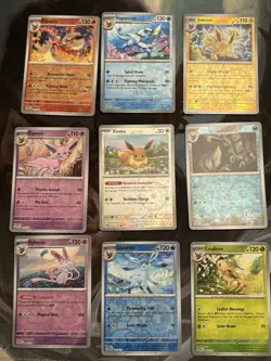 PRISMATIC EVOLUTIONS 9 Card Set NM Eeveelutions Umbreon Sylveon Reverse Holo - Image 1