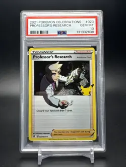 2021 Pokemon Celebrations PSA 10 Professor’s Research #023 Low Pop 25th Ann - Image 1