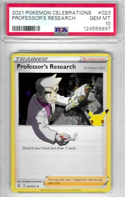 2021 POKEMON CELEBRATIONS #023 PROFESSOR'S RESEARCH HOLO PSA 10 GEM MINT NEW - Image 1