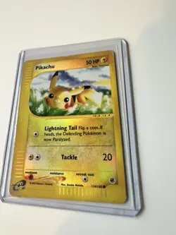 Pikachu 124/165 Expedition Base Set Reverse Holo Rare Pokemon TCG MP+ - Image 3