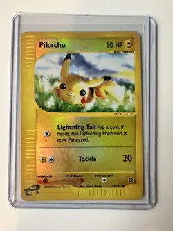 Pikachu 124/165 Expedition Base Set Reverse Holo Rare Pokemon TCG MP+ - Image 5