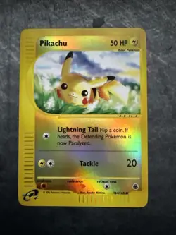 Pokemon Pikachu Card 124/165 Expedition Base Set Reverse Holo 2002 NM - Image 1