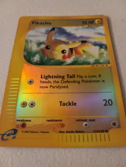 Pikachu 124/165 Expedition Base Set Reverse Holo Rare Pokemon - Image 2