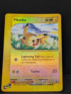 Pikachu 124/165 Expedition Base Set Reverse Holo Rare Pokemon TCG MP+ - Image 3