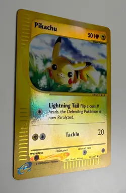2002 POKEMON EXPEDITION BASE SET E-READER PIKACHU 124/165 REVERSE HOLO COMMON LP - Image 4