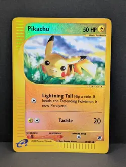 Pikachu 124/165 Expedition Base Set Reverse Holo Rare Pokemon TCG LP - Image 1