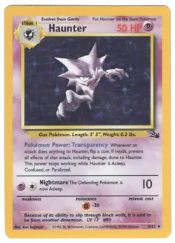 Haunter 6/62 Fossil Holo Rare Pokemon TCG LP Vintage 1999 WotC 👻 - Image 1