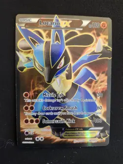 Pokemon TCG Lucario EX XY Furious Fists 107/111 Ultra Rare Full Art Holo Card - Image 1