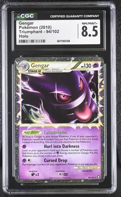 CGC 8.5 Gengar 2010 Triumphant 94/102 Holo Pokemon Card - Image 1