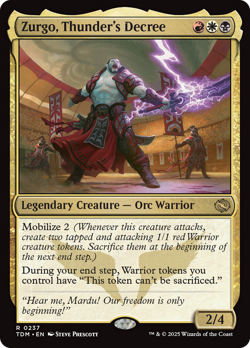 Zurgo, Thunder's Decree [Tarkir: Dragonstorm] Magic MTG - Image 1