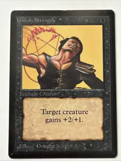 Unholy Strength Limited Edition - Beta Edition Regular Magic The Gathering MTG - Image 1
