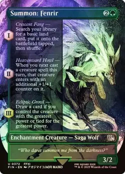Summon: Fenrir (Borderless) #372 (Foil) (NM) Final Fantasy FIN Magic MTG - Image 1