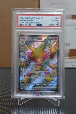 2024 POKEMON PAF EN-PALDEAN FATES SHINY ULTRA RARE #215 ALAKAZAM EX PSA 10 - Image 1
