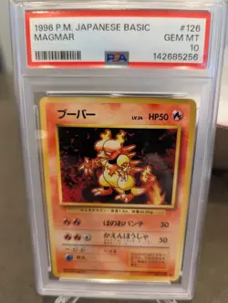 1996 Pokemon Japanese Basic Magmar #126 PSA 10 - Image 1