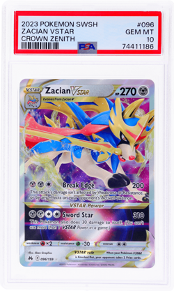 2023 Pokemon Sword and Shield Crown Zenith Zacian Vstar #96 PSA 10 - Image 1