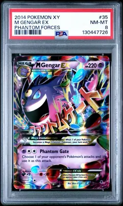 PSA 8 Pokemon 2014 XY Phantom Forces M Gengar EX #35/119 - Image 1