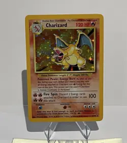 Pokemon TCG Charizard Base Set Holo Unlimited Rare Card 4/102 LP - Image 1