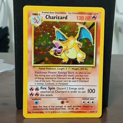 Pokemon TCG Charizard Base Set Holo Unlimited Rare Card 4/102 LP - Image 1