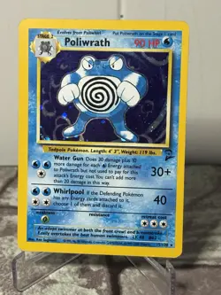 POLIWRATH 15/130 Holo Rare Base Set 2 2000 - Pokemon Card LP/NM - Image 1