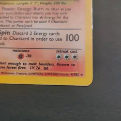 Pokemon TCG Karte - Charizard 4/102 Base Set Basis Glurak - Englisch - Image 5