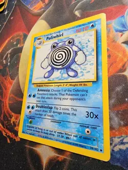 POLIWHIRL - 38/102 - Base Set - Pokemon Card - LP/MP - Image 3
