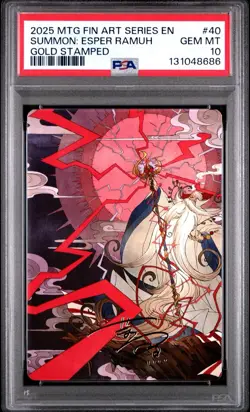 MTG Final Fantasy Art Series #40 Summon Ramuh Gold Stamped PSA 10 - Image 1
