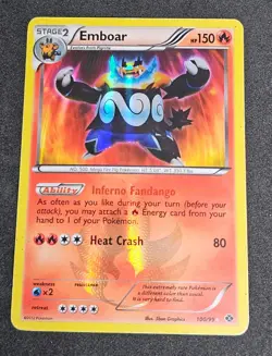 Emboar Holo Secret Rare BW Pokemon 100/99 Next Destinies MP - Image 1